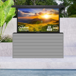 Inspired ® 60" Outdoor TV Lift Cabinet Pebble Brook w/ Black Top